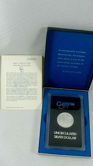 1883 Cc Carson City Morgan Silver Dollar Uncirculated In Gsa Case / Box