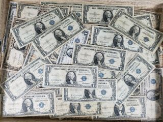 (42) Series 1935 $1 One Dollar Silver Certificates Heavy Circulation