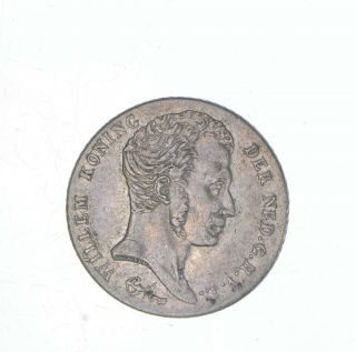 Silver - World Coin - 1840 Netherlands 1 Gulden - World Silver - 9.  8 Grams 066