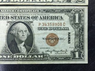 1934 A & 1935 A UNITED STATES HAWAII SILVER CERTIFICATES $1 AND $5 NOTES 4