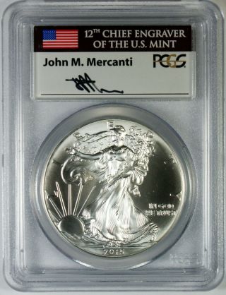2015 $1 American Silver Eagle Coin Pcgs Ms70 First Strike Mercanti Signed