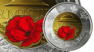 Canada 2018 $2 Toonie 100th Ann.  Armistice 1918 Color (unc From Roll)