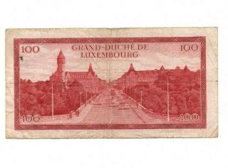 BANK OF LUXEMBOURG 100 FRANCS 1970 VG 2