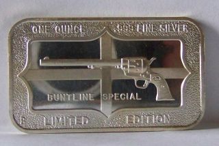 Buntline Special Cancelled 1 Oz Silver Art Bar Belford 1973 1 Of 50 Made