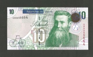 Northern Ireland Bank 10 Pounds Sterling Unc Banknote 2011 Belfast Dunlop Ten