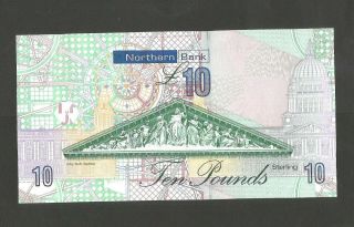 NORTHERN IRELAND BANK 10 POUNDS STERLING UNC BANKNOTE 2011 BELFAST DUNLOP TEN 2