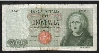 5000 Lire From Italy 1954