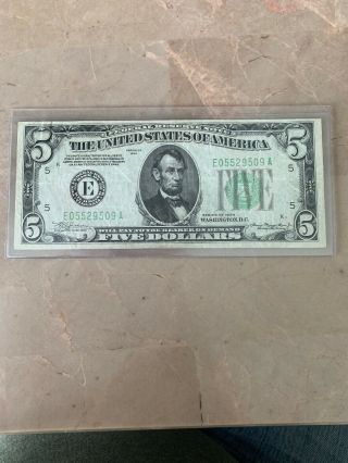 1934 $5 Dollar Bill Federal Reserve Note Currency Old Paper Money (e05529509a)