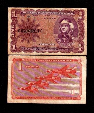 United States Usa 1 Dollar P M79 1969 Mpc Military Series 681 Fighter Plane Note