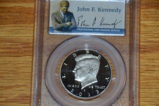 2013 S Kennedy Nhalf Dollar Signed By Jfk Label Pcgs Pr69dcam