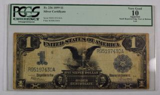 Pcgsc Vg10 Fr.  236 1899 Pb $1 Silver Certificate " Black Eagle " Note