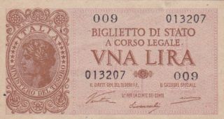 1 Lira Very Fine Crispy Banknote From Italy 1944 Pick - 29