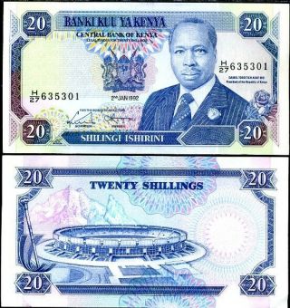 Kenya 20 Shillings 1992 P 25 C Unc
