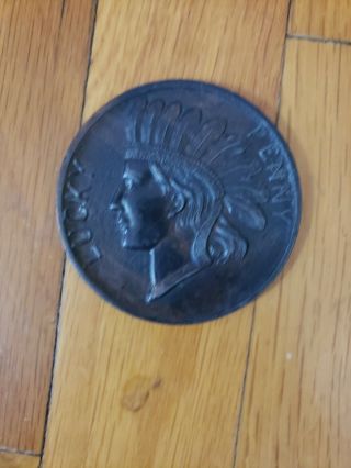 Lucky Penny Indian Head Souvenir Penny Of Niagara Falls N.  Y.
