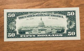 1993 $50 Fifty Dollar Bill Note Federal Reserve Note Us Currency B72233668d
