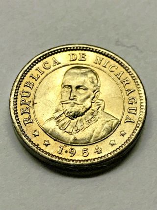 1954 Nicaragua 5 Centavos Bu 1035
