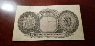 BAHAMAS - 1953 1 Pound Note Queen Elizabeth ll 4