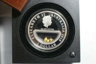 2010 Proof Silver GOLD Treasures of Australia 1 dollar silver Box 1 oz 2