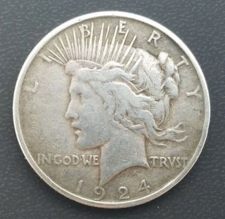 1924 Silver Liberty Peace One Dollar Coin