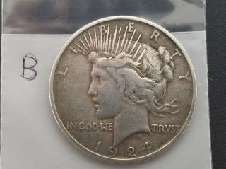 1924 Silver Liberty PEACE One Dollar Coin 3