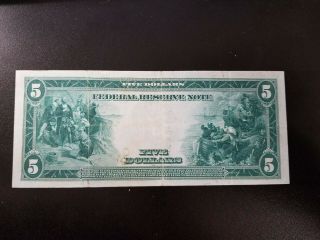 1914 $5 Federal Reserve Bank Note - Chicago Blue Seal 2
