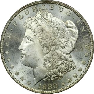 1880 - S Morgan Silver Dollar $1,  Pcgs Ms66 Ogh.  Brilliant Uncirculated