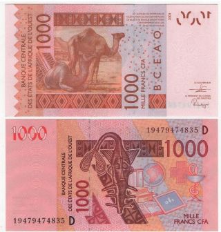 West African St.  - Mali - 1000 Francs 2019 Aunc - Letter D Lemberg - Zp