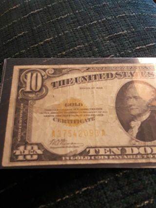 Series 1928 Ten Dollars $10 Gold Certificate Note | 3