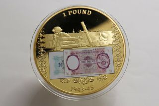 Uk Gb British Military Money Massive Medal Gold Plated 70mm B15 Cg18