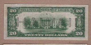 1934 - A - $20 - HAWAII - Brown Seal Federal Reserve Note - SOLID VF,  - L - A Block 2