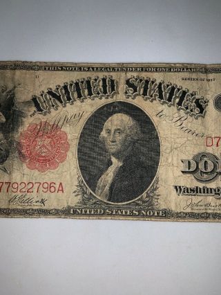 FR.  37 One Dollar ($1) Series of 1917 United States Note (D77922796A) 3