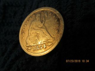 1854 Seated Liberty Silver Quarter W/ Arrows 25c Fine