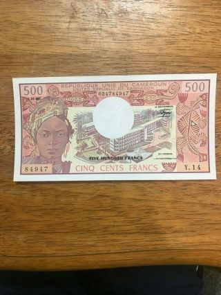 Cameroon Cameroun 500 Francs 1.  1.  1983 P15d Unc Prefix Y/14