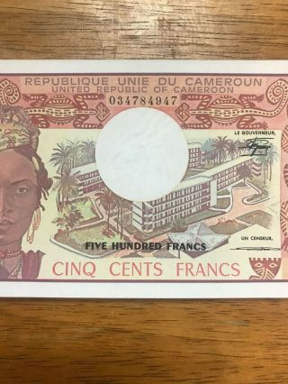 Cameroon Cameroun 500 Francs 1.  1.  1983 P15d UNC Prefix Y/14 3