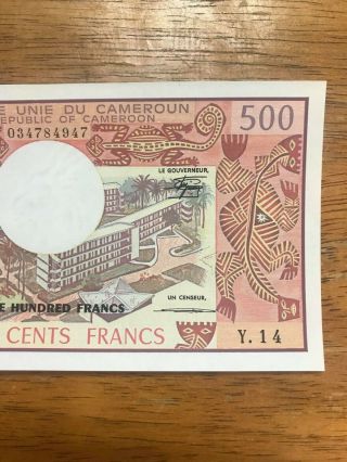 Cameroon Cameroun 500 Francs 1.  1.  1983 P15d UNC Prefix Y/14 4