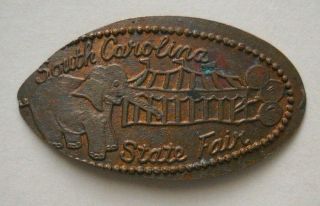 South Carolina State Fair Elongated Penny Sc Usa Cent Elephant Souvenir Coin