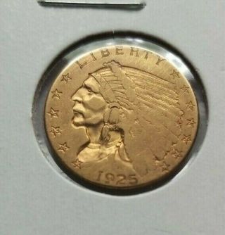 1925 - D $2 1/2 Indian Head Gold Coin Quarter Eagle