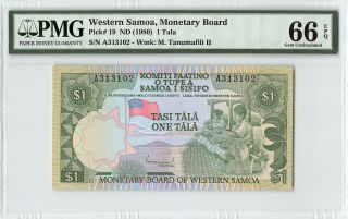 Western Samoa Nd (1980) P - 19 Pmg Gem Unc 66 Epq 1 Tala