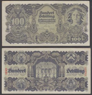 Austria 100 Schilling 1945 (xf - Au) Crisp Banknote P - 118