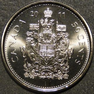 Bu Unc Canada 2011 50 Cent 50c Half Dollar Coin From Roll