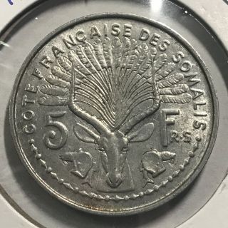 1959 France Somalia Africa 5 Francs Coin