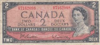 2 Dollars Fine Banknote From Canada 1954 Pick - 75b