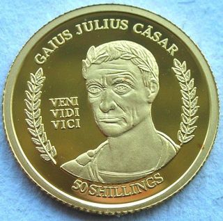 Somalia 2004 Gaius Julius Casar 50 Shillings Gold Coin,  Proof