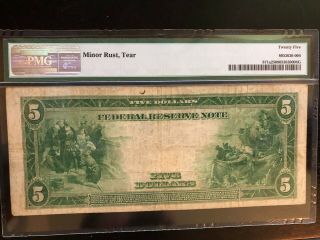 LARGE 1914 $5 DOLLAR FEDERAL RESERVE NOTE Fr 871a PMG 25 Very Fine 2