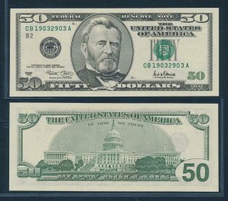 [100336] United States 2001 50 Dollars Bank Note York Unc P513