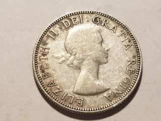 1953 Canada 25 Cents Silver Coin " I Combine "