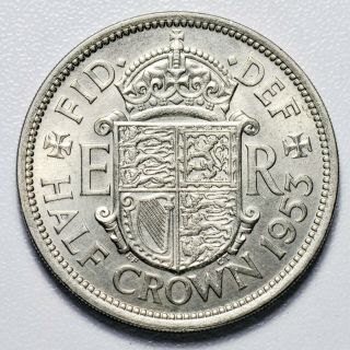 Gb Elizabeth Ii Half Crown - 1953,  - Ms / Unc,  [932 - 09]