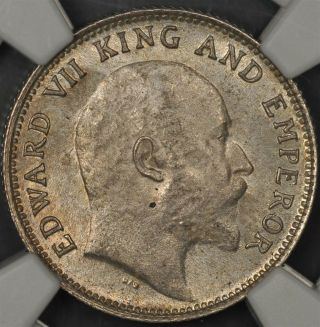 1904 - (c) Ngc Ms64 British India 1/4 Rupee