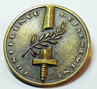 1932 Bronze Medal For Disarmament Conference In Geneva Switzerland By Huguenin