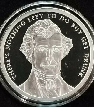 Franklin Pierce 1 Oz.  999 Silver Shield Proof 14 In The Presidents Series Rare